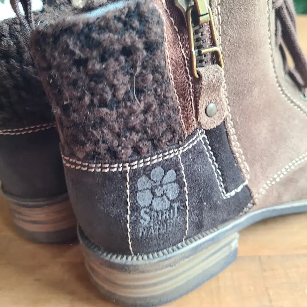 JOSEF SIEBEL Sandra‎ 28 Brown Knit Trim Suede Leather Ankle Boot EU 37 (6-6.5)